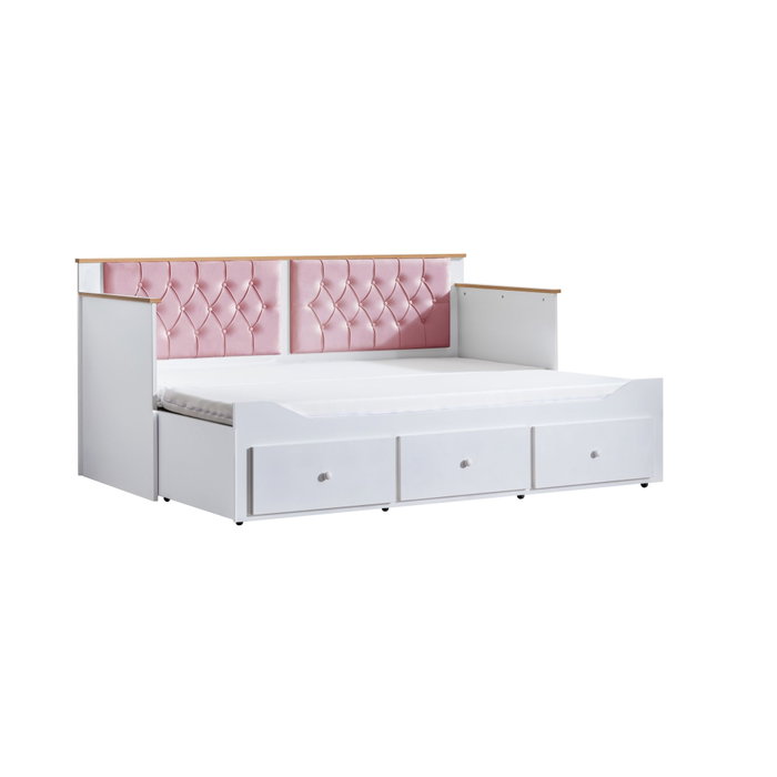 Hanah Home Alacati Cama nido Blanco y rosa Hanah Home Alacati Cama nido Blanco y rosa